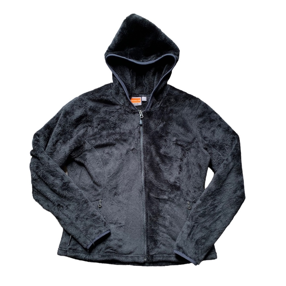 Merrell Black Sherpa Fuzzy Zip Up Hooded Jacket L